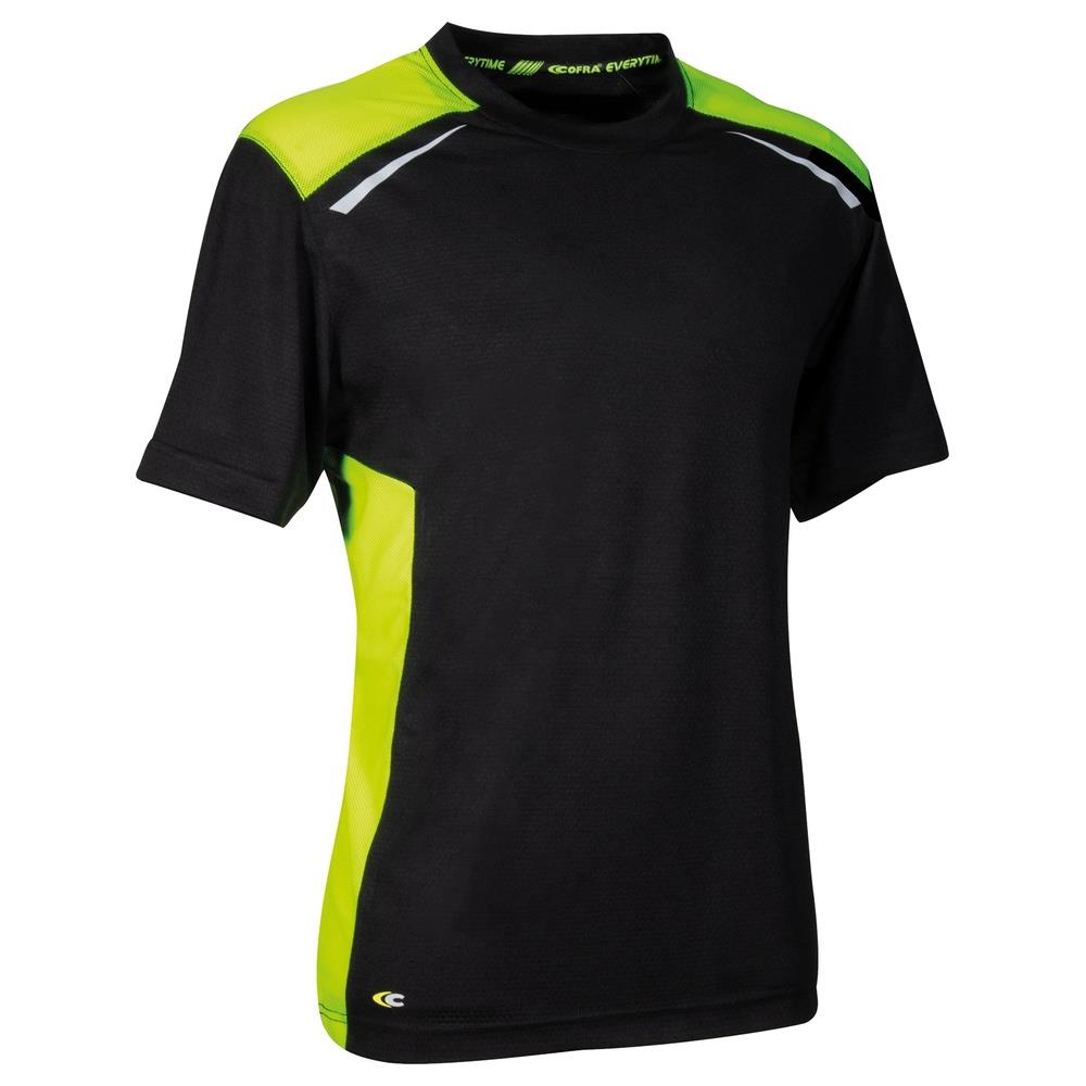 t-shirt cofra dunkerque v625 nero/giallo fluo s