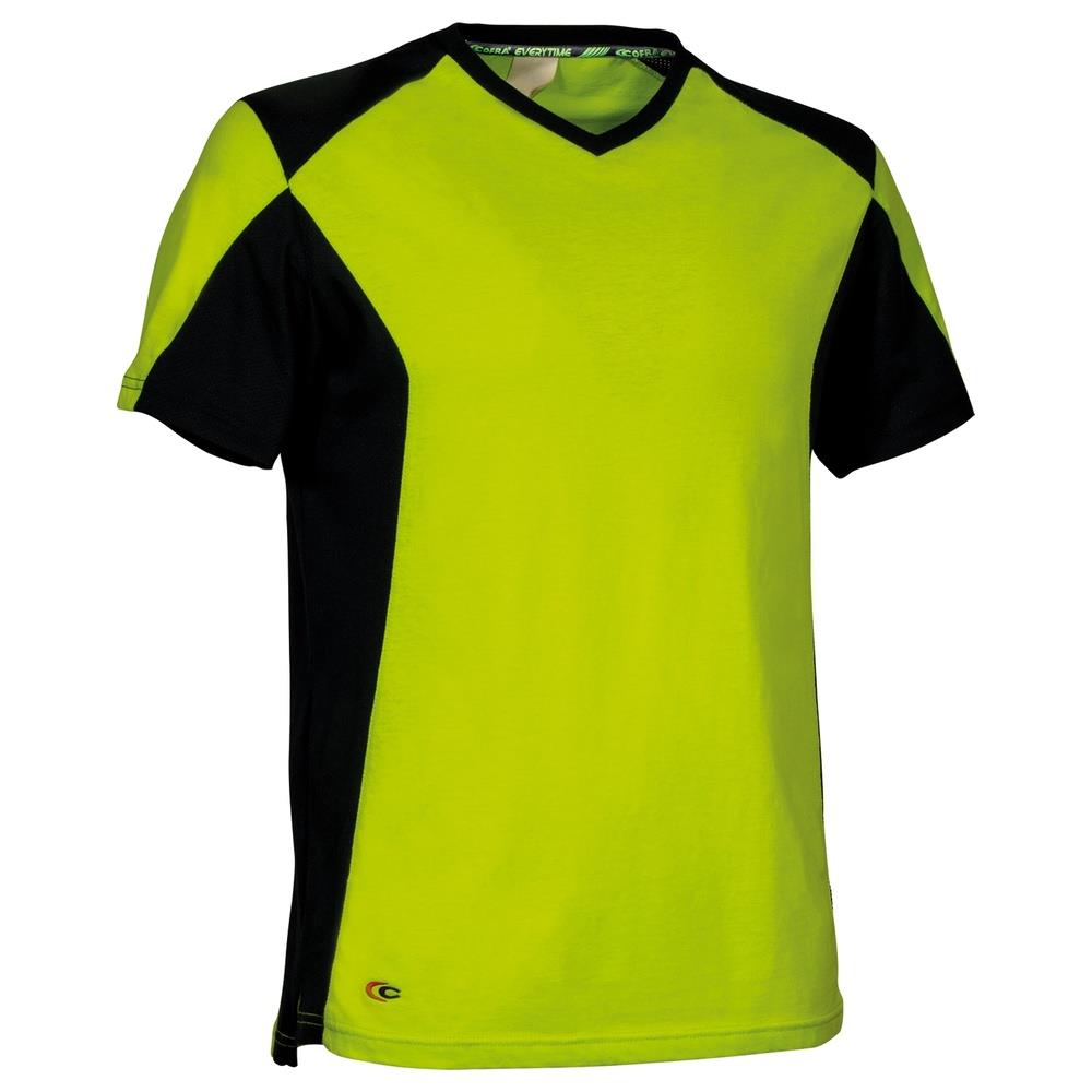 t-shirt cofra sesma v640 lime/nero s