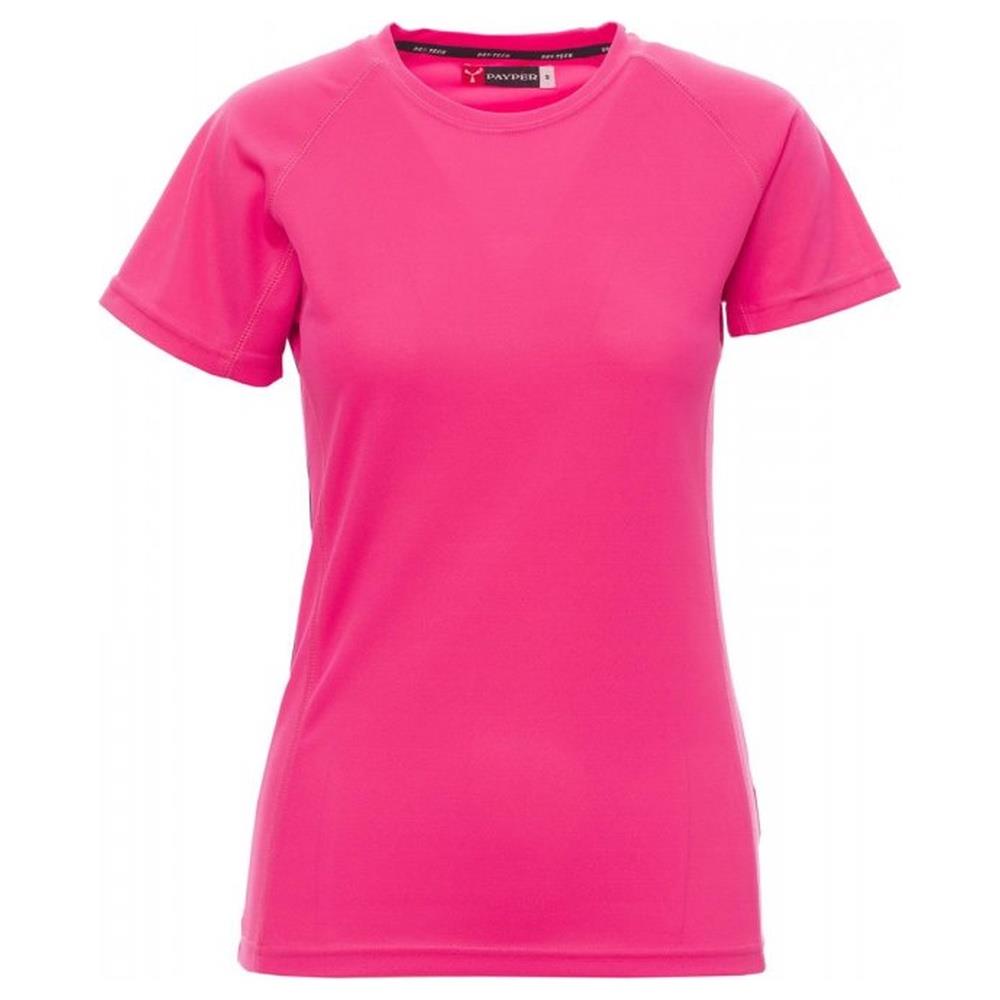 t-shirt donna manica corta payper runner lady fucsia fluo s