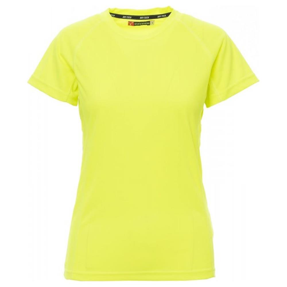t-shirt donna manica corta payper runner lady giallo fluo s