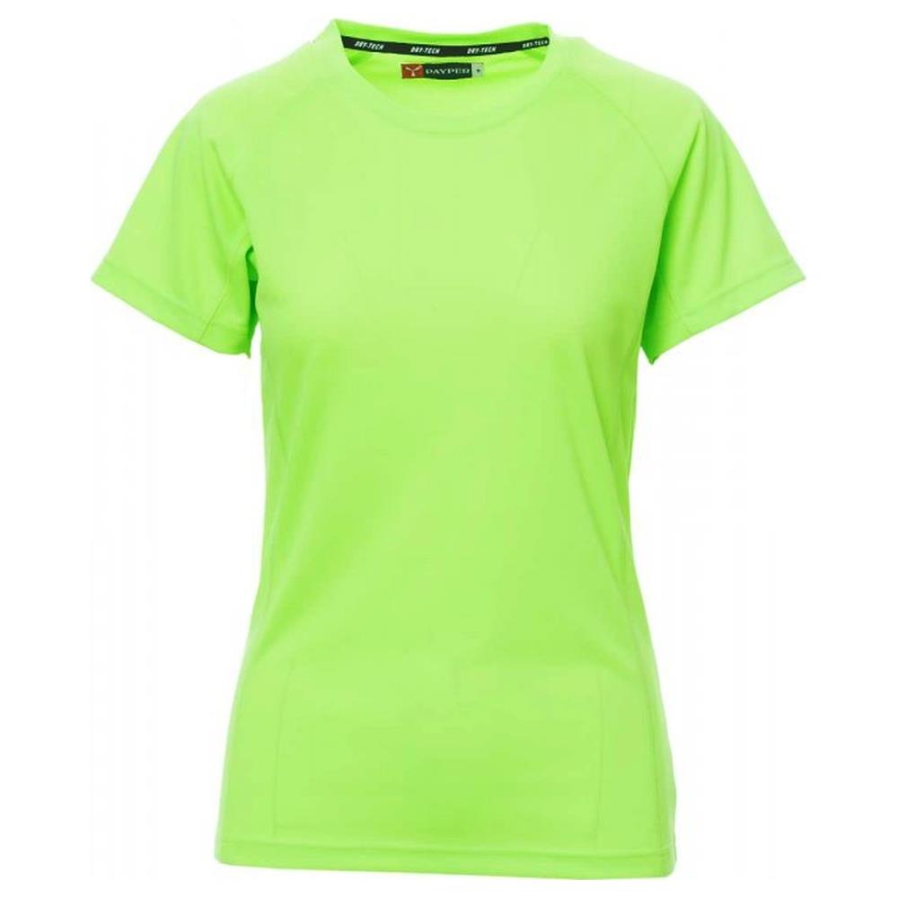 t-shirt donna manica corta payper runner lady verde fluo s