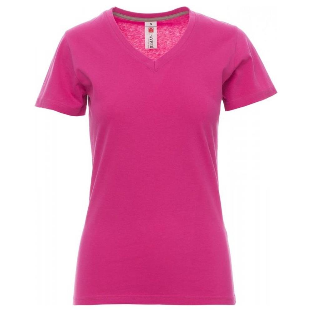t-shirt donna manica corta payper v-neck lady fucsia xs