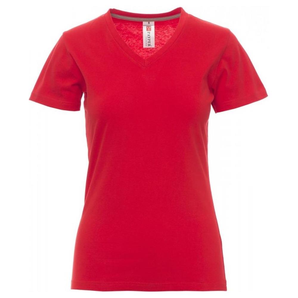 t-shirt donna manica corta payper v-neck lady rosso xs