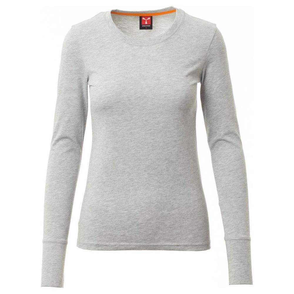 t-shirt donna manica lunga payper pineta lady grigio melange xs