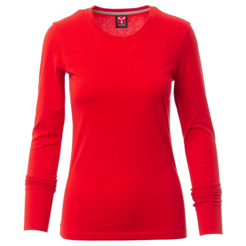 t-shirt donna manica lunga payper pineta lady rosso xs