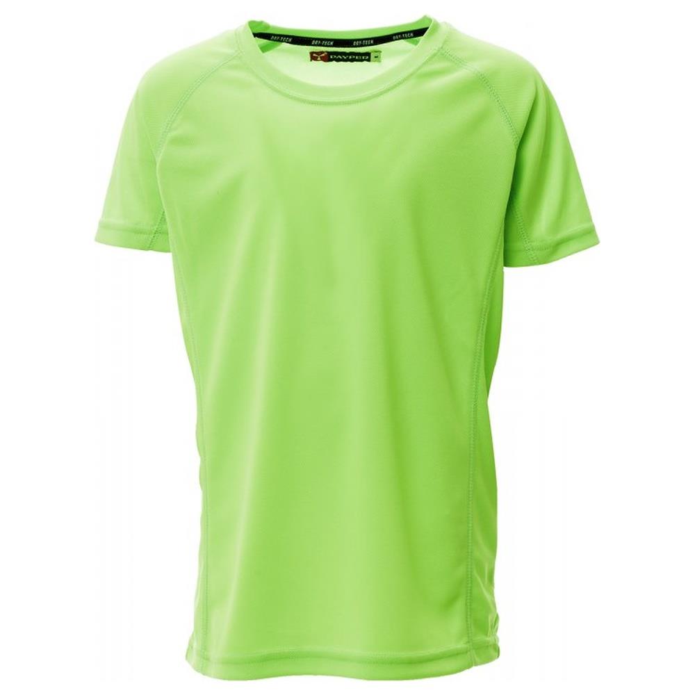 t-shirt manica corta payper runner kids verde fluo 5/6