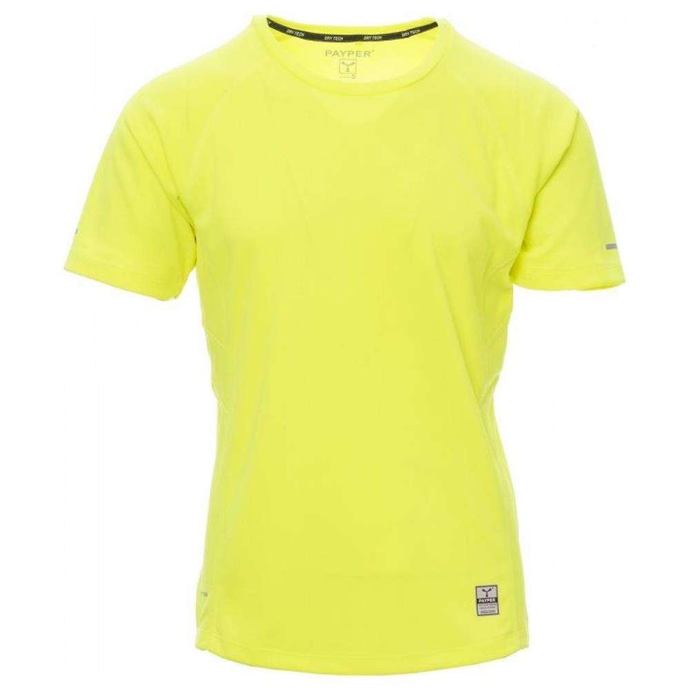 t-shirt manica corta payper running giallo fluo s