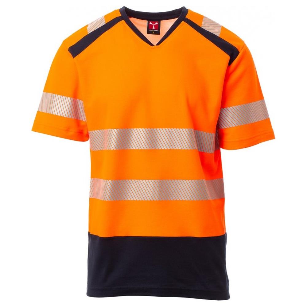 t-shirt manica corta payper way arancione fluo/navy xs