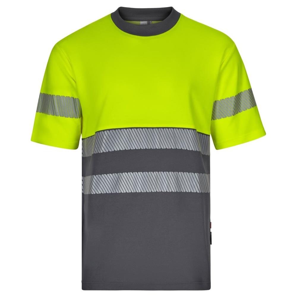 t-shirt velilla cotone bicolor maniche corta b cod 305509 grigio/giallo fluo s