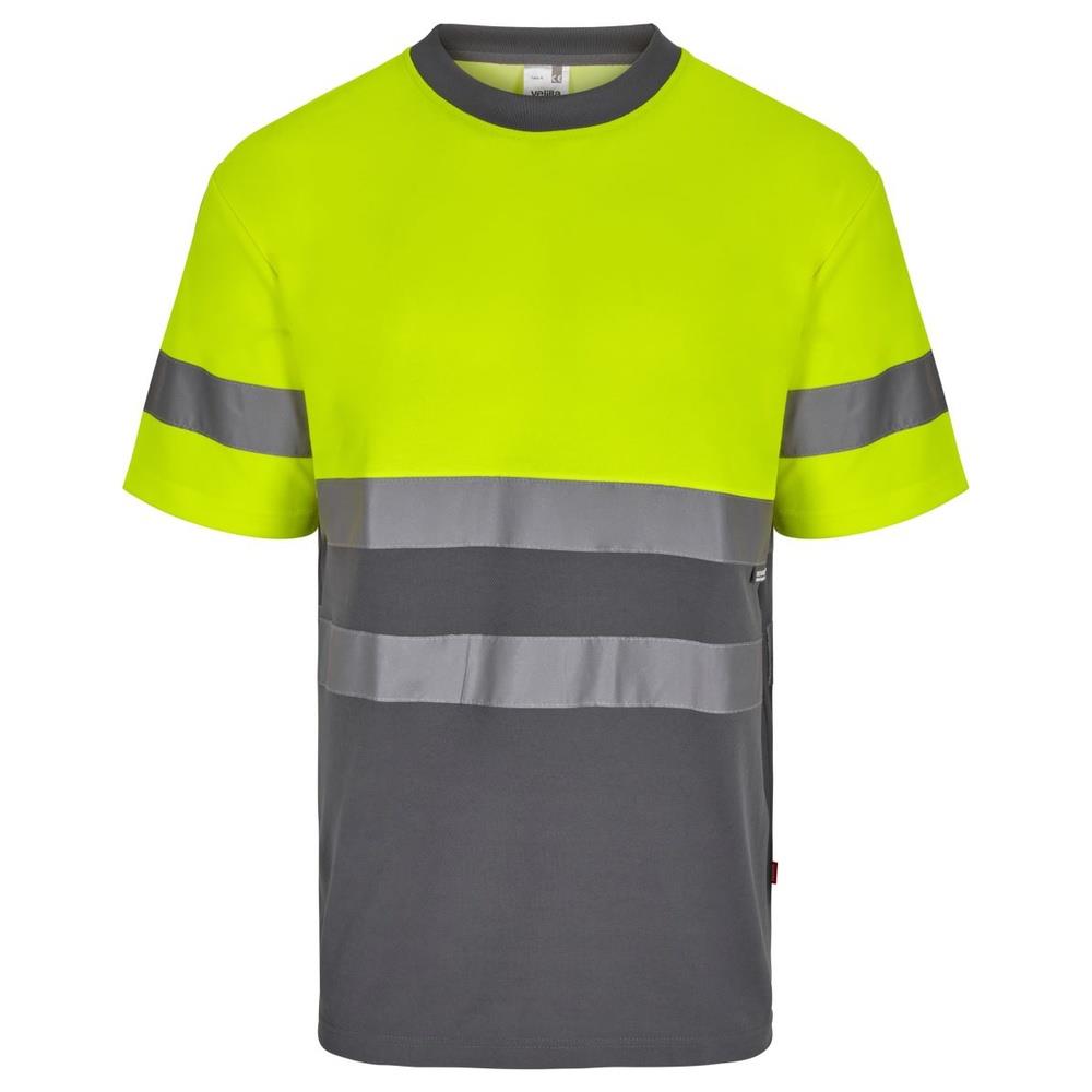 t-shirt velilla cotone bicolor maniche corta cod 305613 grigio/giallo fluo s