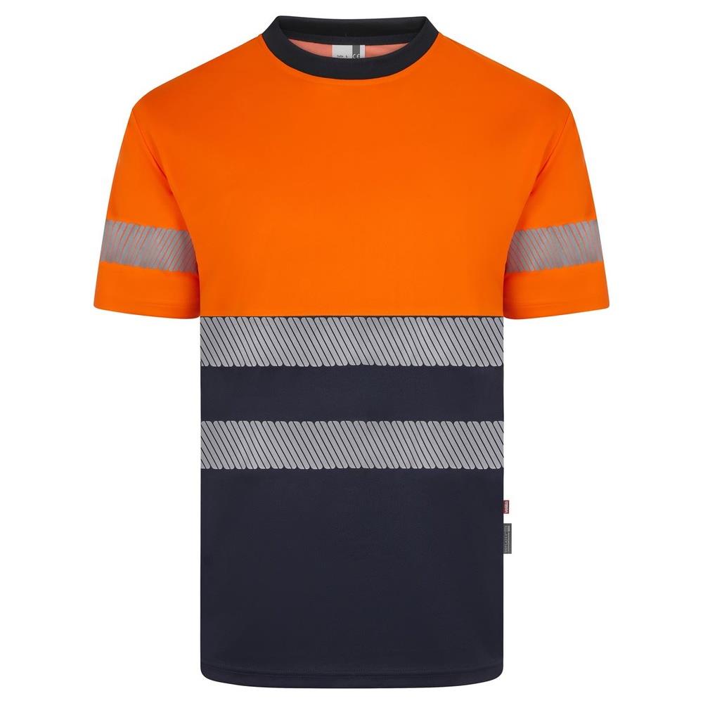 t-shirt velilla poliestere riciclato bicolor m cod 305633 navy/arancio fluo s
