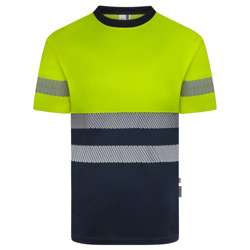 t-shirt velilla poliestere riciclato bicolor m cod 305633 navy/giallo fluo s