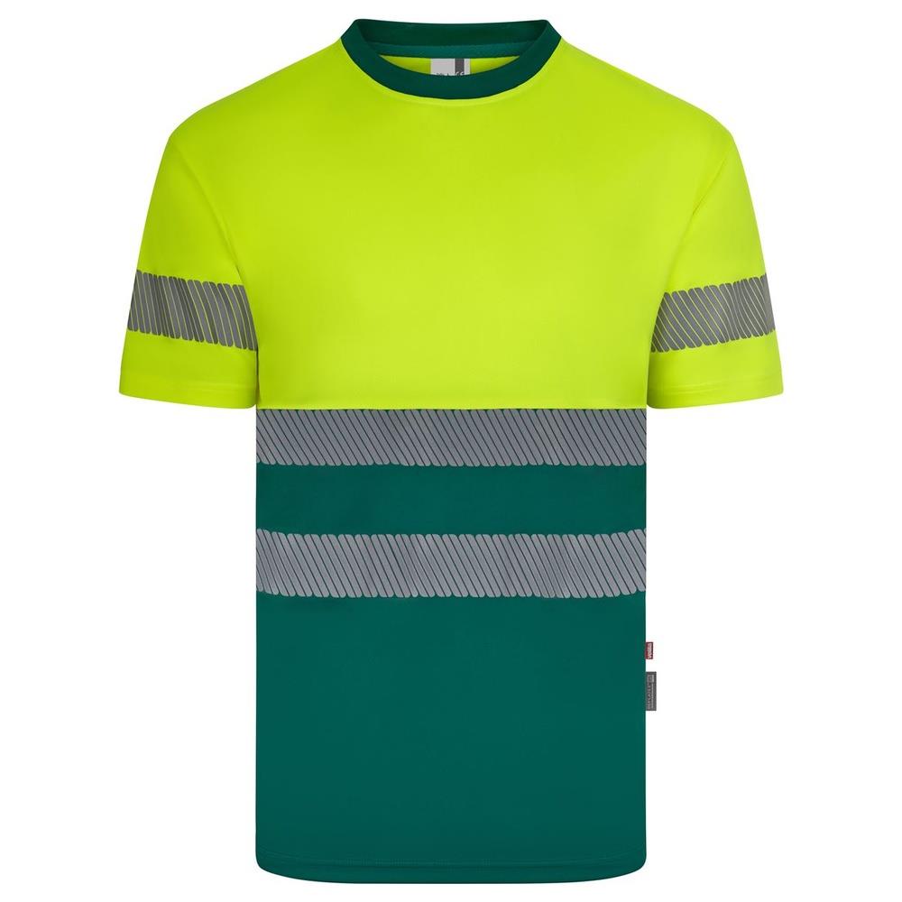 t-shirt velilla poliestere riciclato bicolor m cod 305633 verde/giallo fluo s