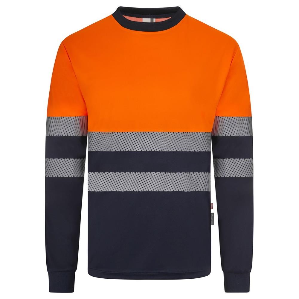 t-shirt velilla poliestere riciclato bicolor m cod 305635 navy/arancio fluo s