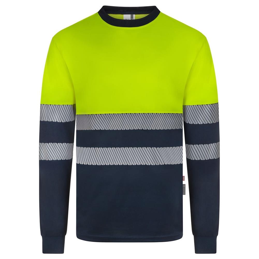 t-shirt velilla poliestere riciclato bicolor m cod 305635 navy/giallo fluo s