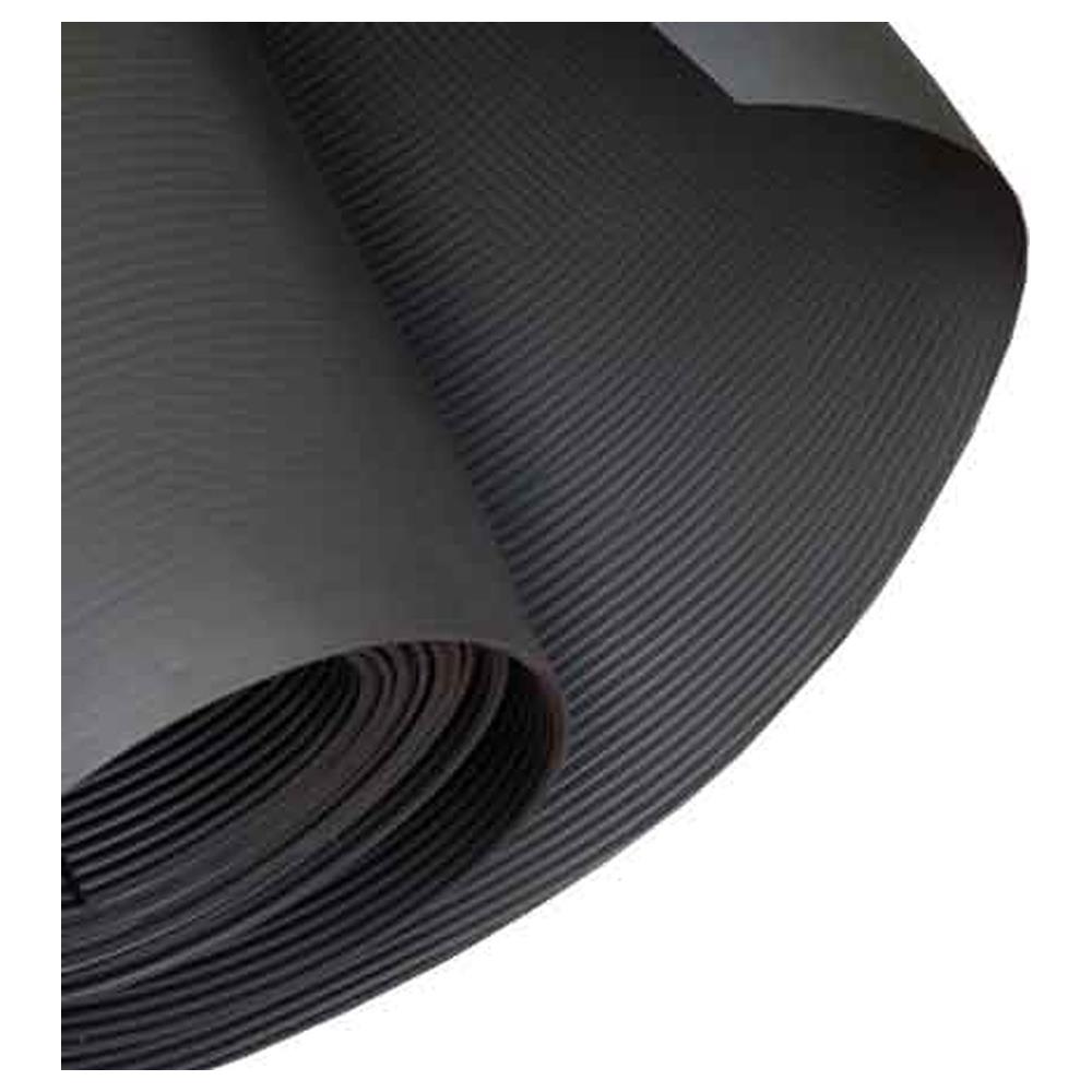 tappeto in gomma 1000 righe cardinale h. 120 cm x 10 mt - spess. 3 mm - colore nero