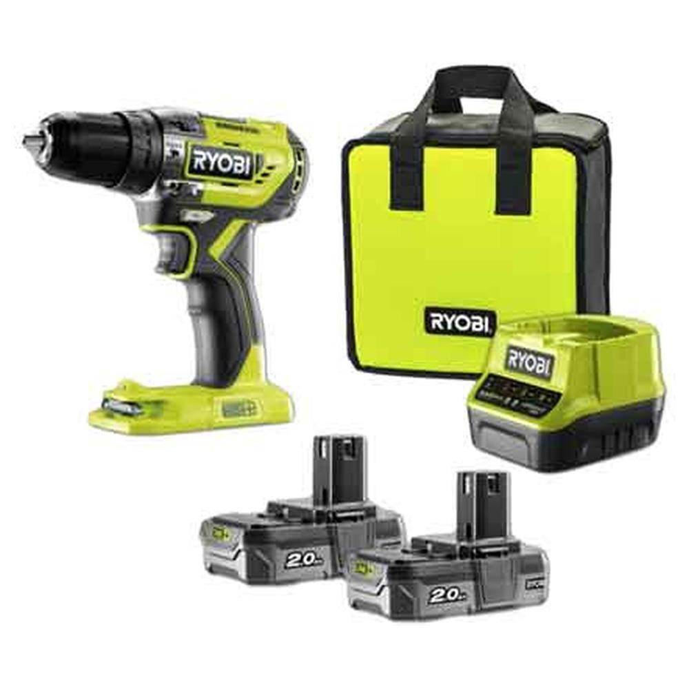trapano avvitatore a percussione a batteria brushless 'r18pd5-220s' ryobi