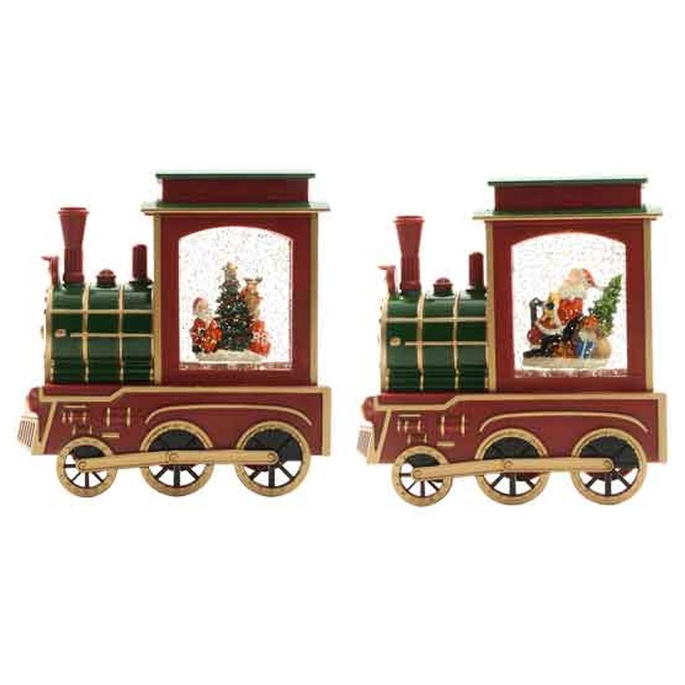 trenino di natale con acqua e luci 21x9x21h cm