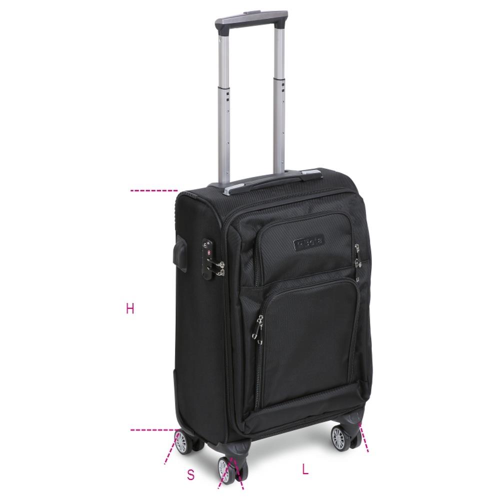 trolley dimensioni formato cabina con 4 ruote doppie, lucchetto tsa, porta usb + jack 3,5 mm betacollection 9544c