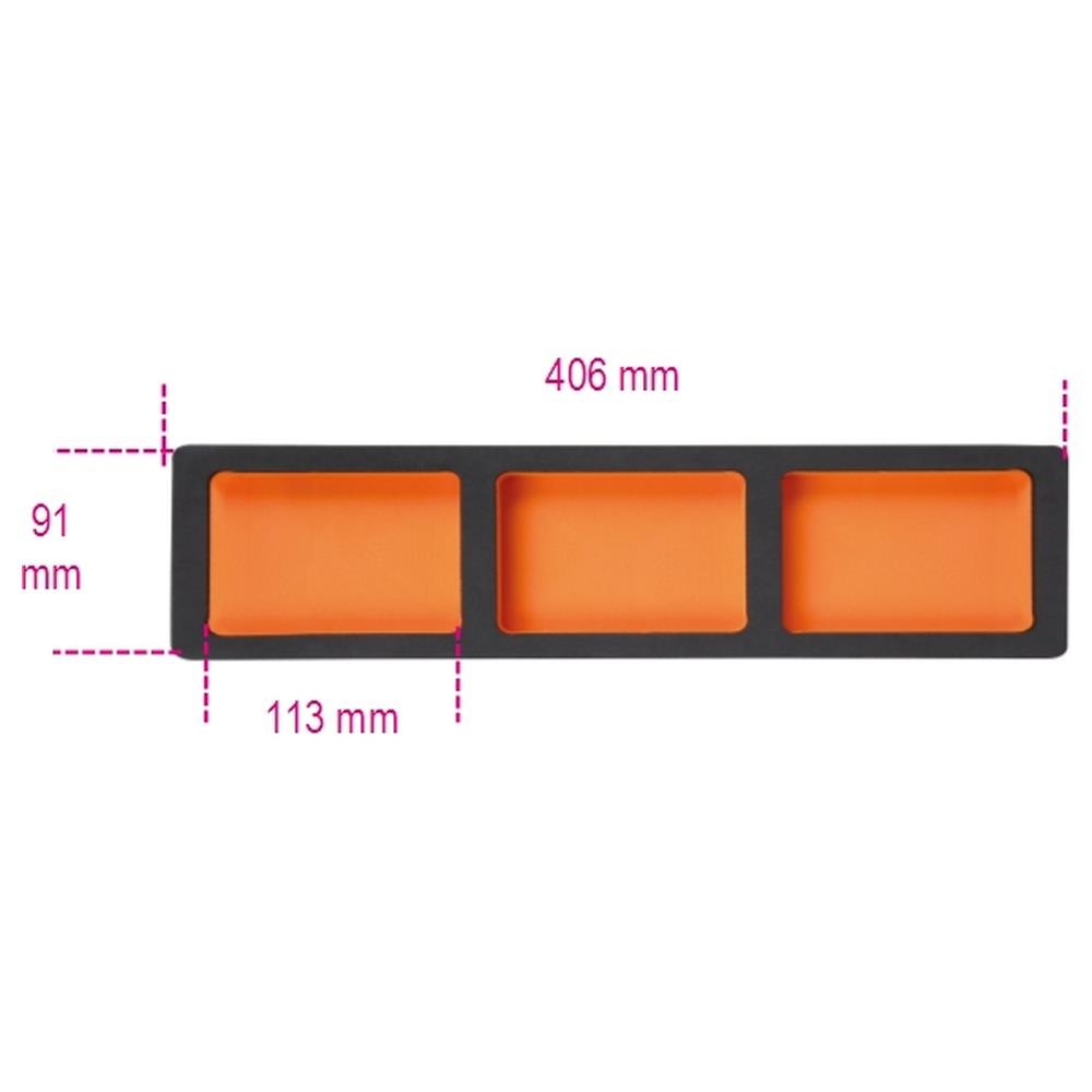 vassoio morbido con 3 vaschette portaminuterie per cassettiere mobili c45pro beta vpm7-c