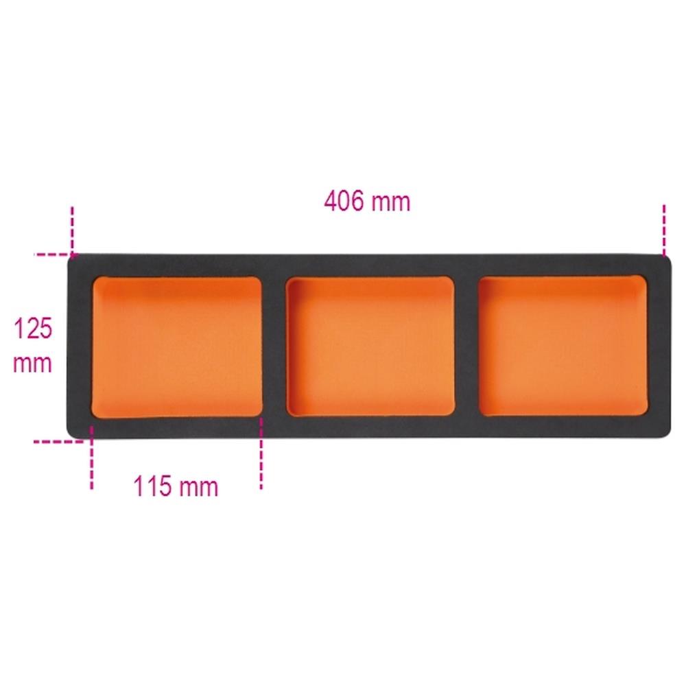 vassoio morbido in eva con 3 vaschette portaminuterie per cassettiere fisse c45pro beta vpm7