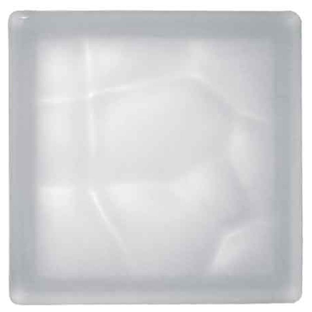 vetromattone ondulato bianco satinato 19x19x8 cm