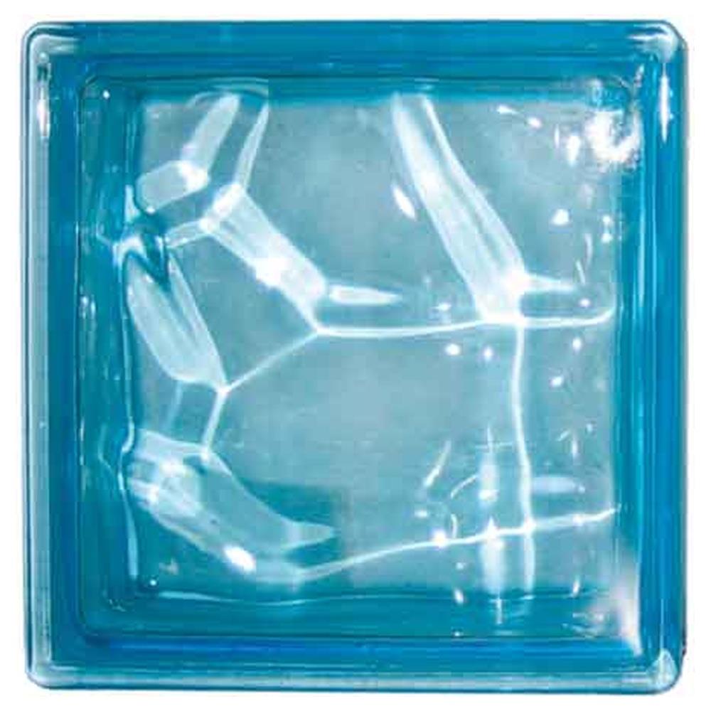 vetromattone ondulato celeste 19x19x8 cm