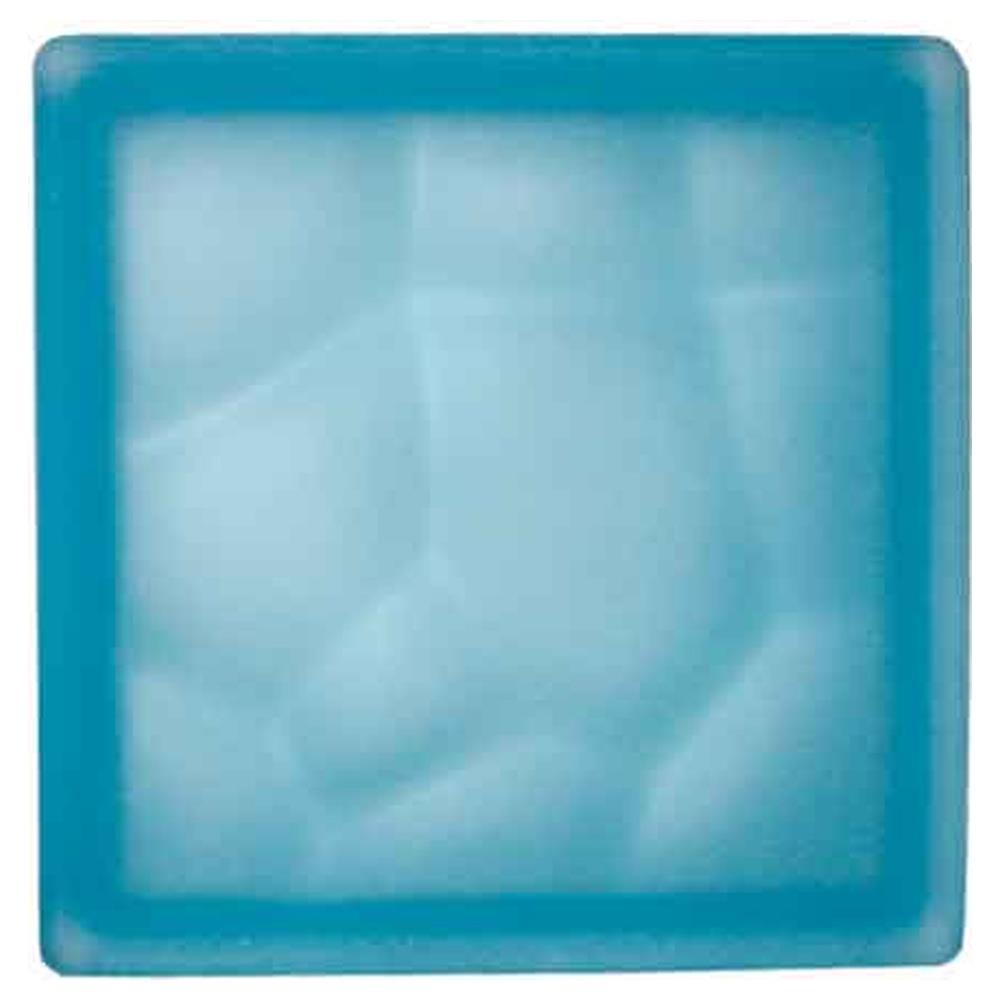 vetromattone ondulato celeste satinato 19x19x8 cm