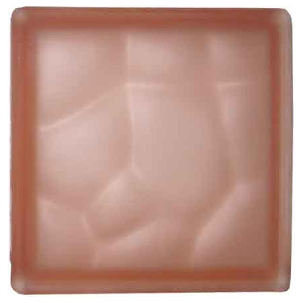 vetromattone ondulato rosa satinato 19x19x8 cm