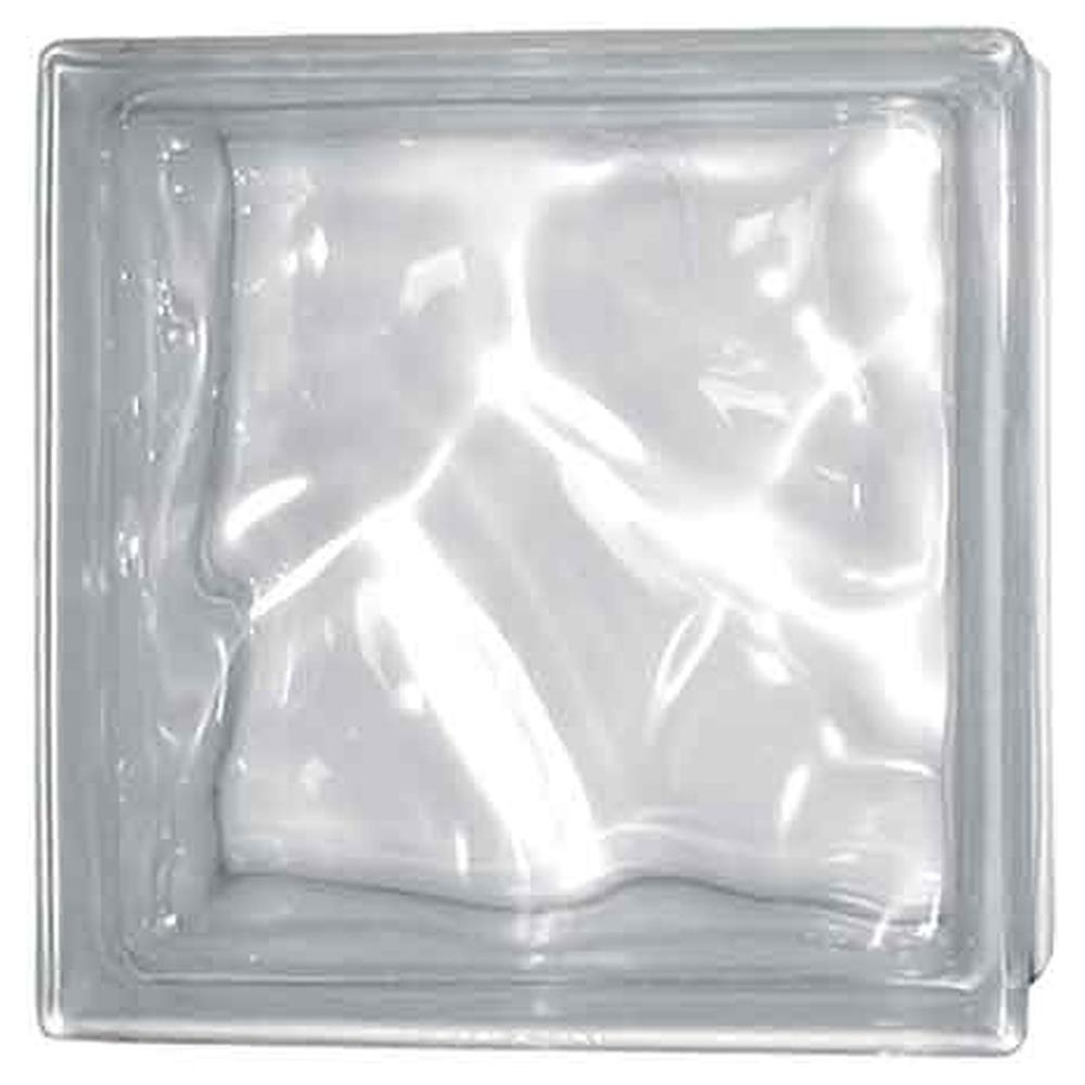 vetromattone ondulato trasparente 19x19x8 cm