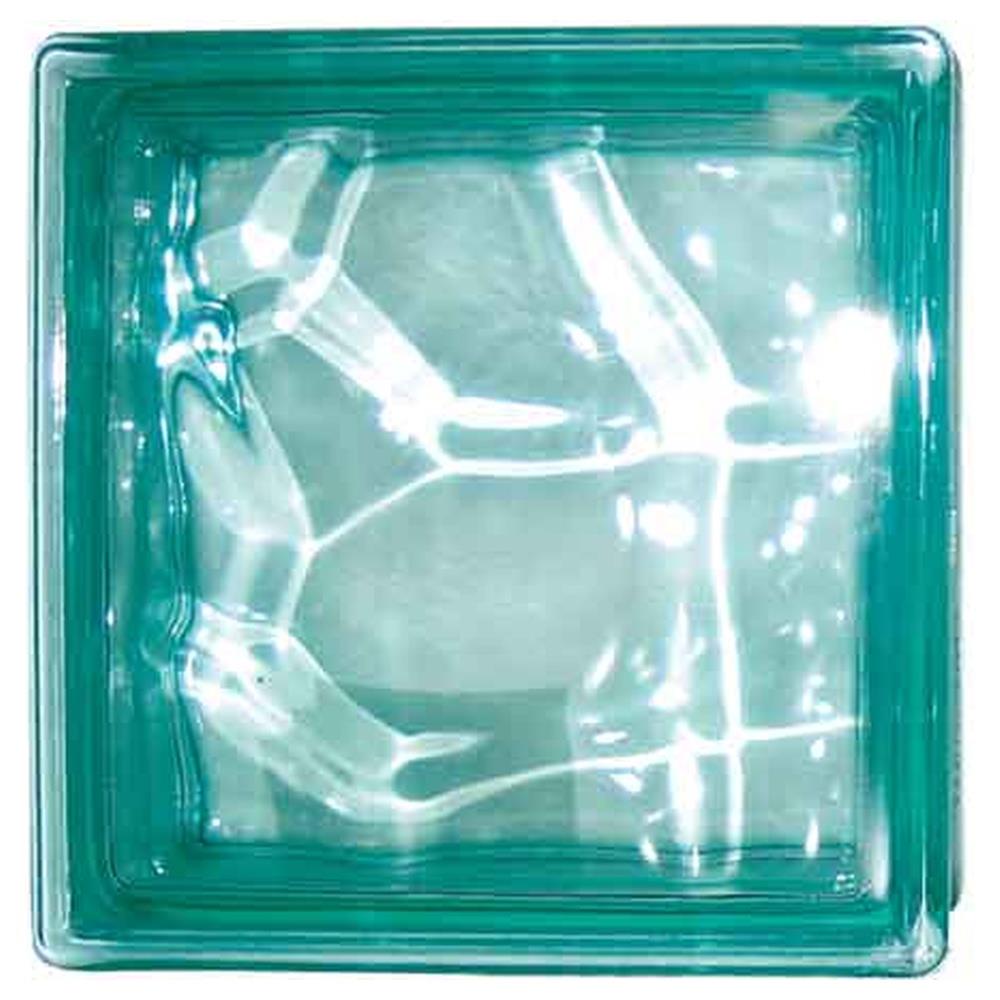 vetromattone ondulato verde 19x19x8 cm