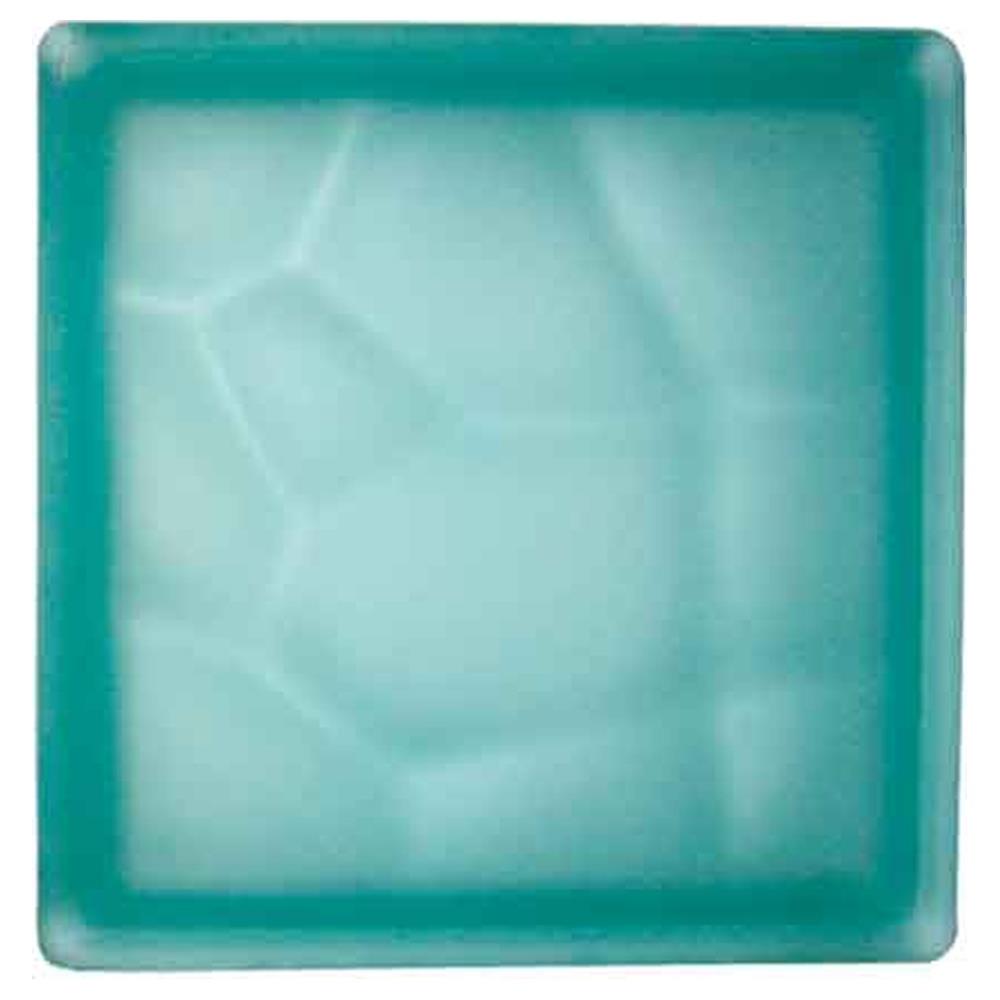 vetromattone ondulato verde satinato 19x19x8 cm