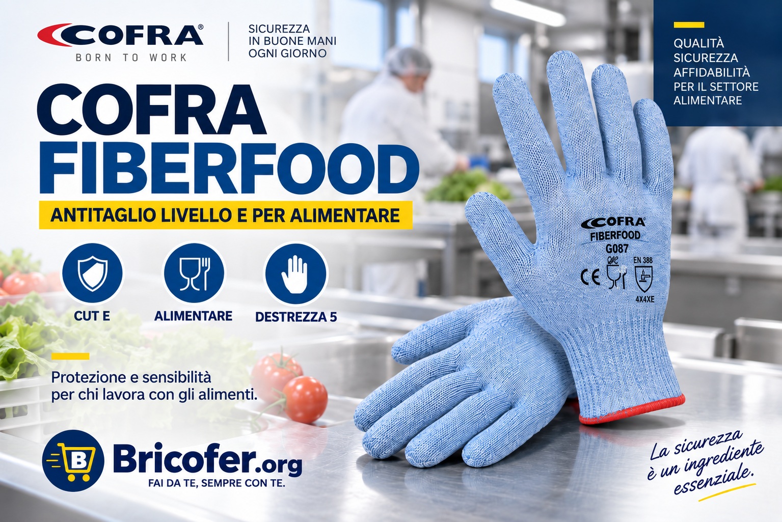 Guanti Cofra FiberFood Antitaglio Per Industria Alimentare